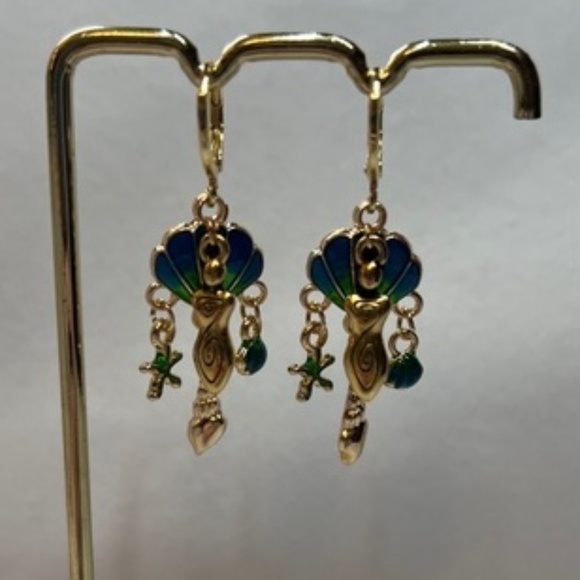 “Birth of Venus" Aphrodite Greek Mythology Goddess Handmade Earrings Seashell - Picture 7 of 14